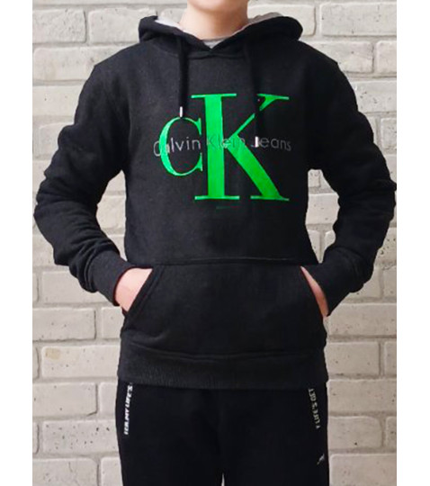 Худи для подростка CALVIN KLEIN, теплая зимняя кофта трехнитка на флисе