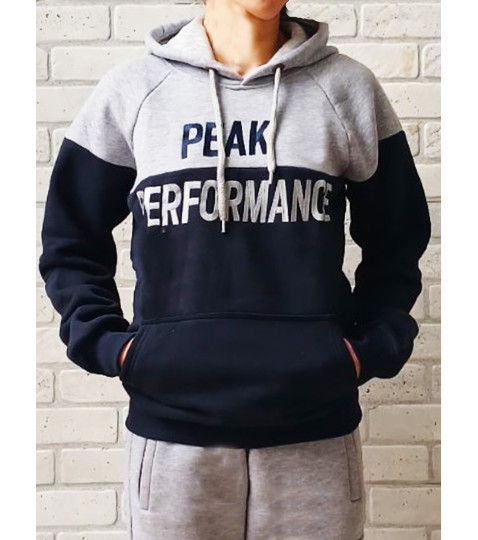 Мужской теплый худи Peak Performanse, спортивная зимняя кофта с начесом, трехнитка на флисе