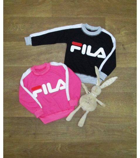 Детский джемпер "FILA" с белой вставкой, начес