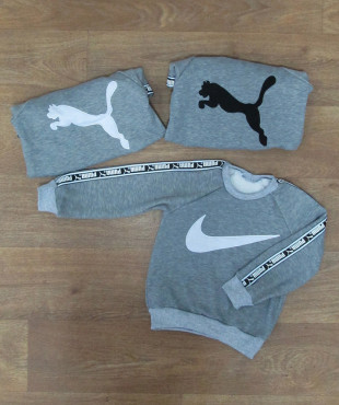 Детский теплый джемпер с вышивкой "PUMA". на меху