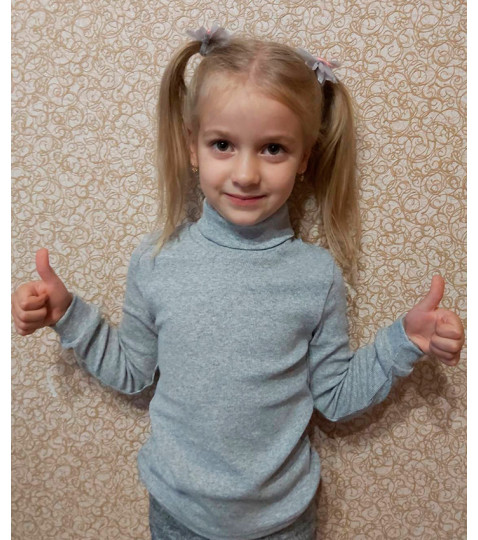 Дитяча сіра водолазка, рубчик